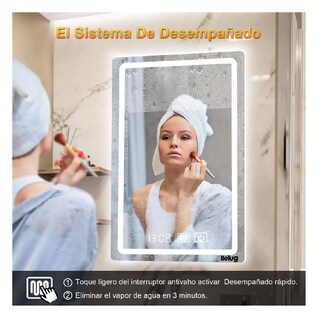 Foto 3 | Espejo Led Baño 50x70cm Touch 3 Modo Con Función Plata Belug