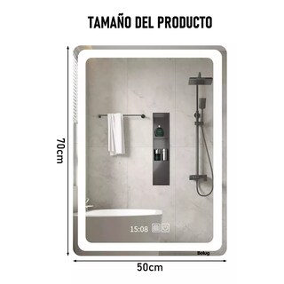 Foto 5 | Espejo Led Baño 50x70cm Touch 3 Modo Con Función Plata Belug