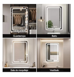 Foto 3 | Espejo Led Baño 50 X 70 Cm Touch 3 Modo Con Función Plata