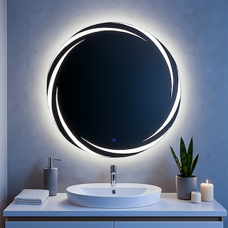 Foto 2 | Espejo De Pared Redondo Tulum Con Luz Led Decorativa Para Baño O Recámara