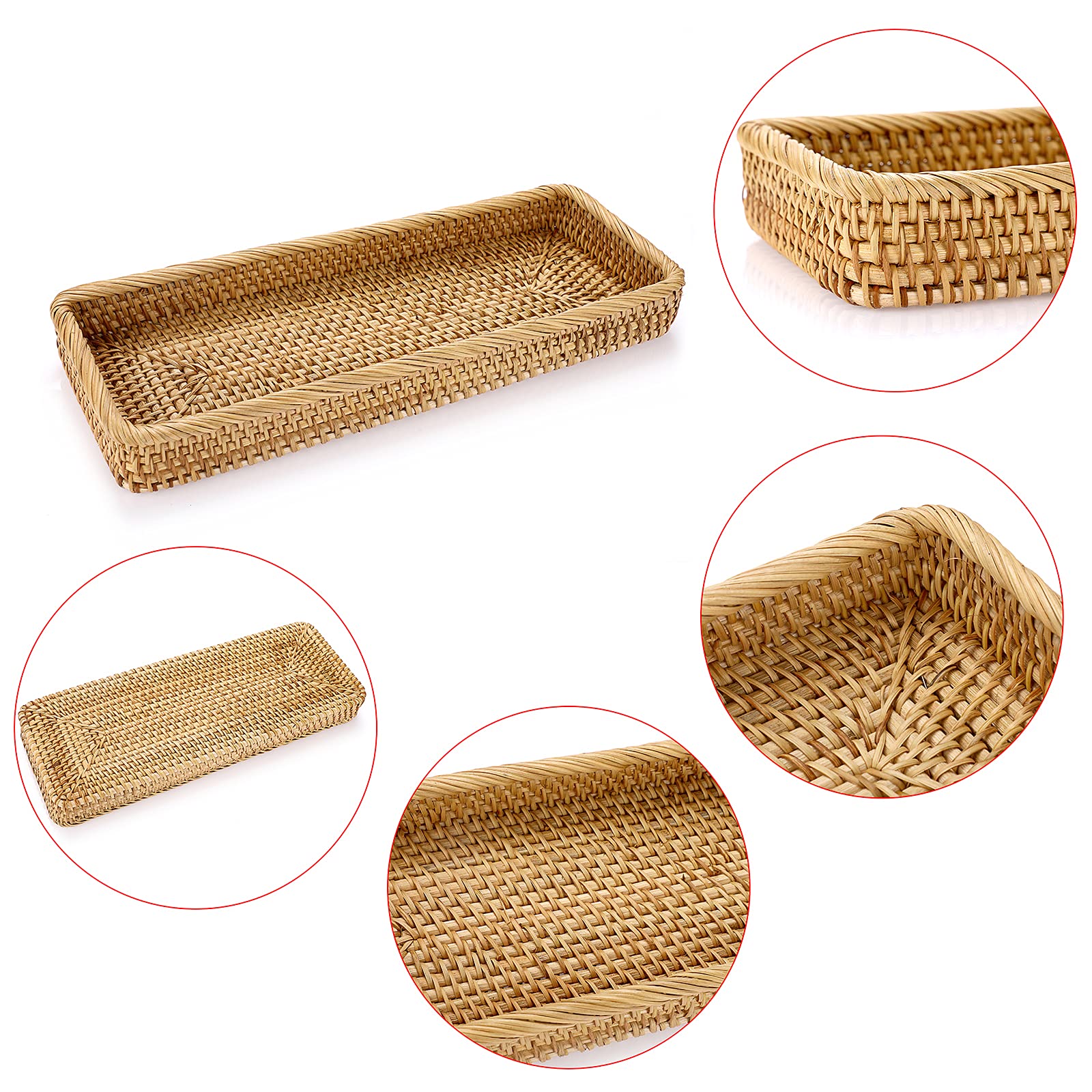 Foto 7 pulgar | Bandeja de Ratán Sumnacon 41,5 x 15,5 x 5 cm para Baño - Venta Internacional