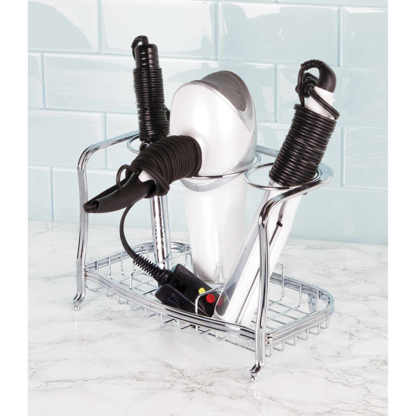 Foto 4 pulgar | Organizador de Encimera para Herramientas para el Cabello Diseño mDesign Hyde Chrome - Venta Internacional