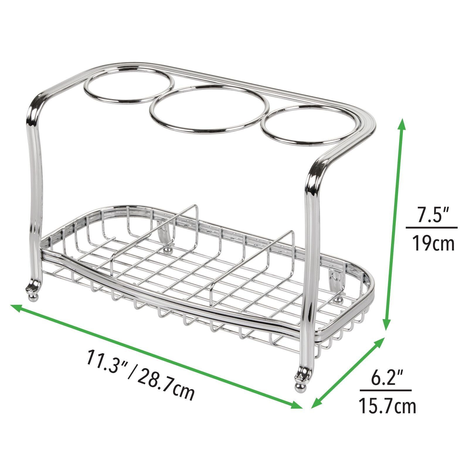 Foto 5 pulgar | Organizador de Encimera para Herramientas para el Cabello Diseño mDesign Hyde Chrome - Venta Internacional