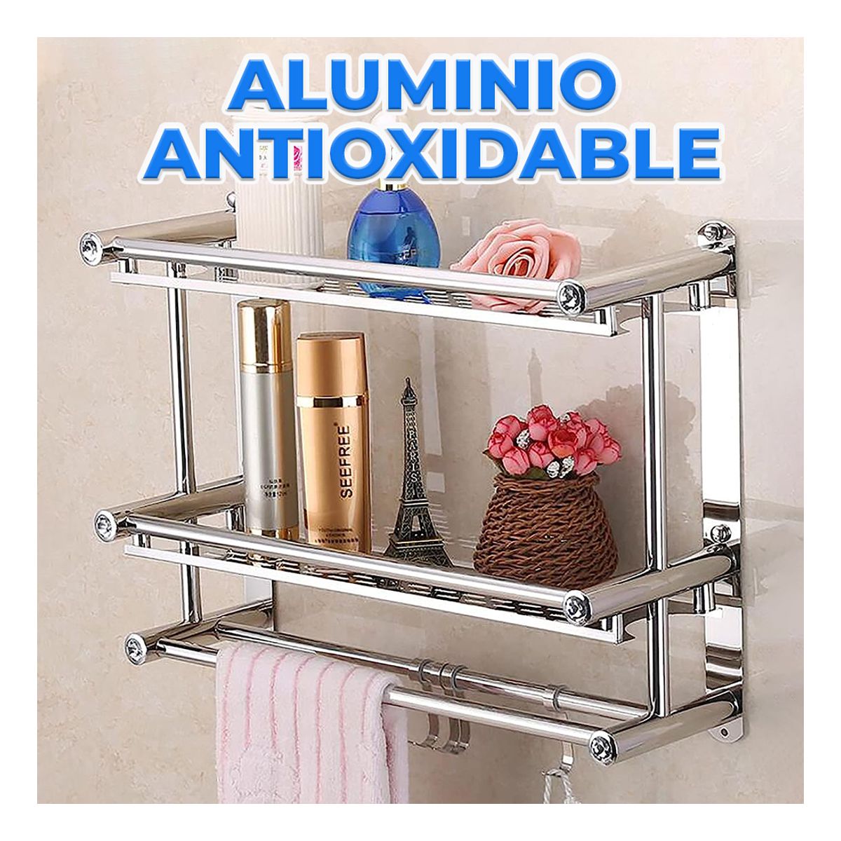 Foto 7 pulgar | Estante de Acero Inoxidable para Baño Elegate HOG.196