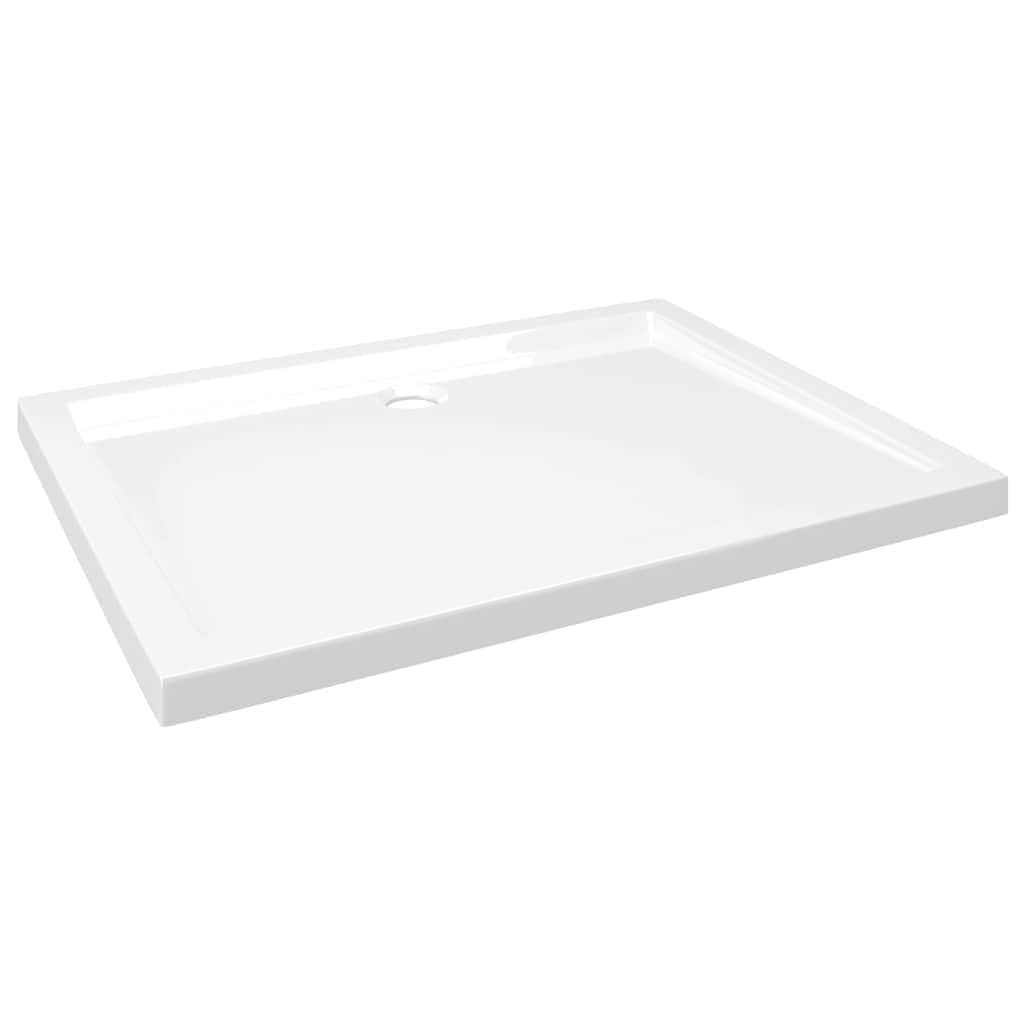 Plato De Ducha Vidaxl Rectangular De Plástico Abs Brillante, Blanco - Venta Internacional.