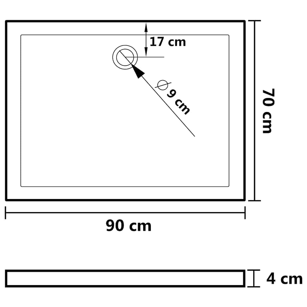 Foto 7 pulgar | Plato De Ducha Vidaxl Rectangular De Plástico Abs Brillante, Blanco - Venta Internacional.