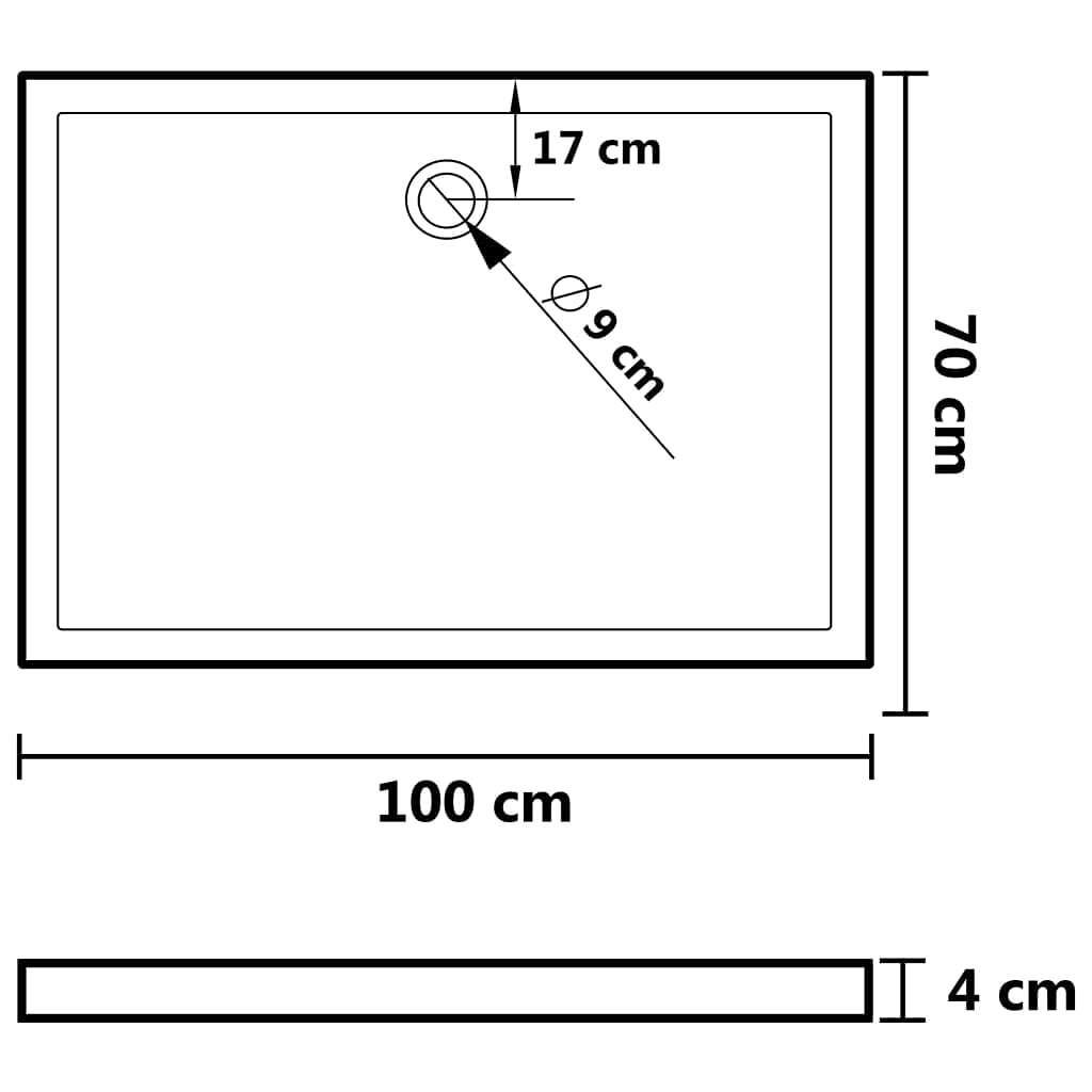 Foto 8 pulgar | Plato De Ducha Vidaxl Rectangular Blanco Brillante De 70 X 100 Cm - Venta Internacional.