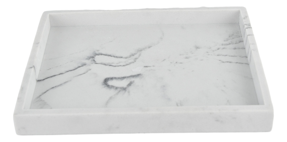 Foto 2 | Charola  Rectangular Zense Abuya Blanca Marmoleada