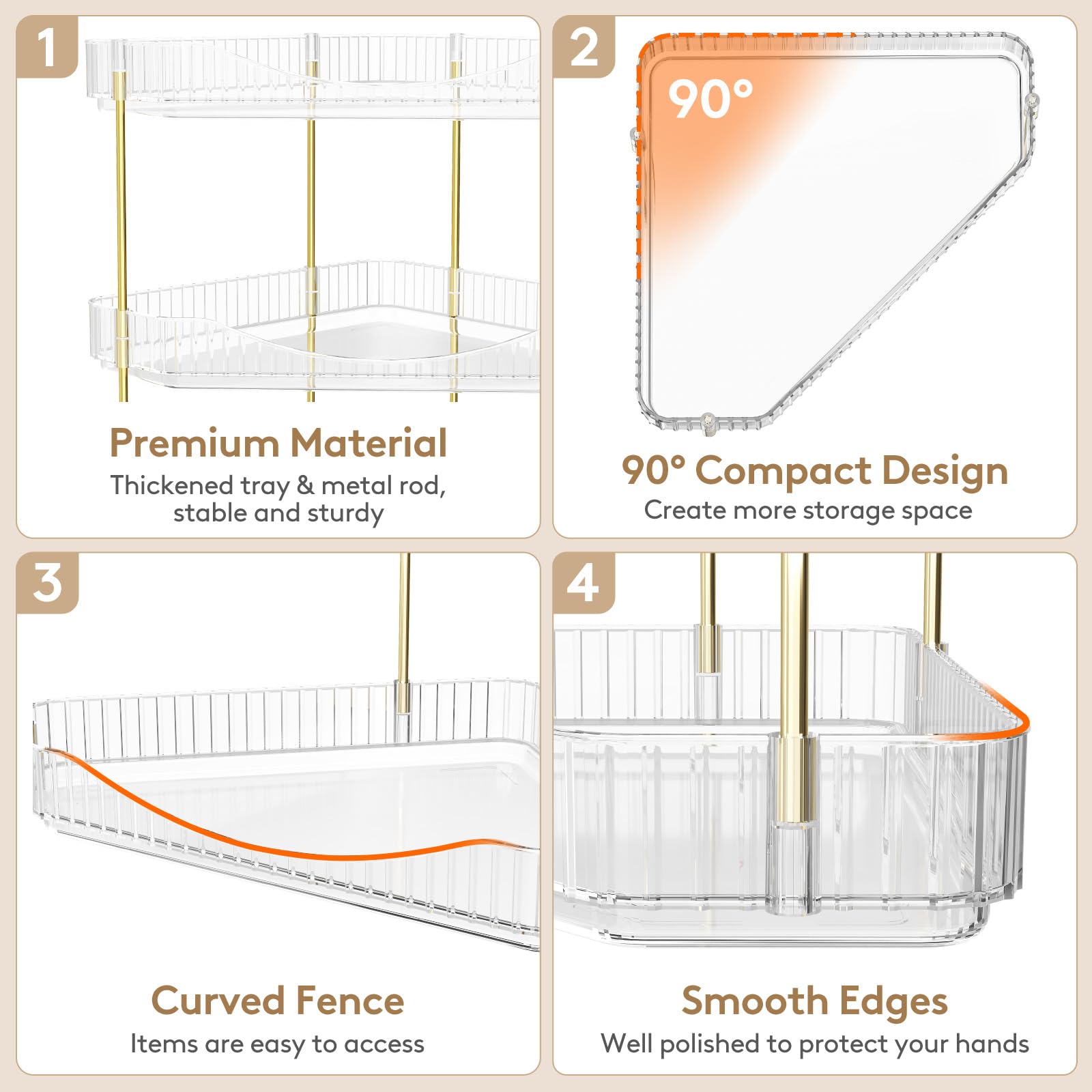 Foto 4 pulgar | Organizador De Mostrador De Baño Lifewit De 3 Niveles  Esquina  Transparente - Venta Internacional.