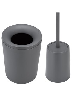 Foto 1 | Juego de Baño Alaska Gris con Bote de Basura y Cepillo para WC