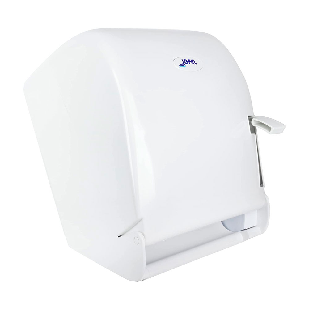 Despachador De Toalla En Rollo Marca Jofel Para Uso Rudo, Color Blanco