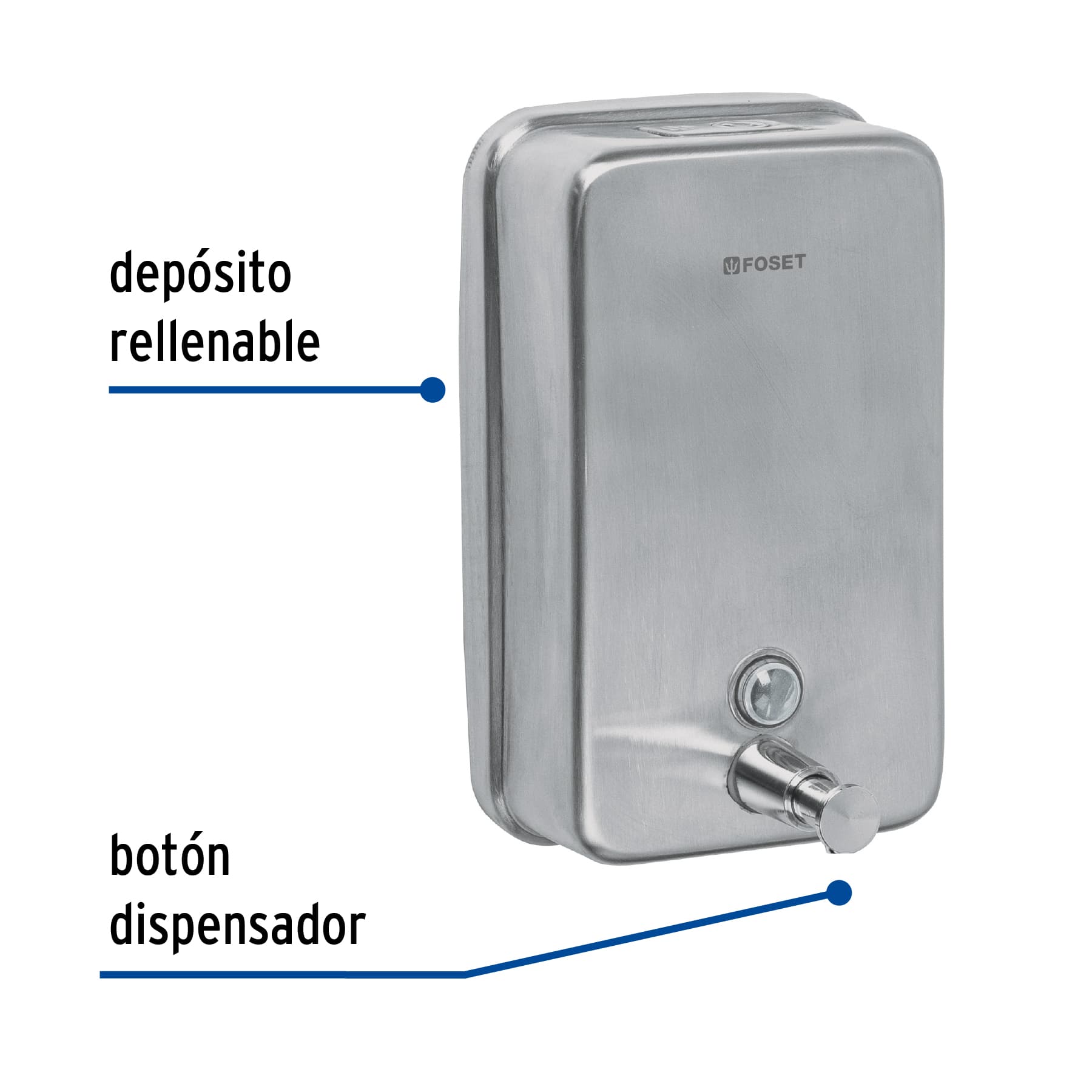 Foto 2 | Dosificador de Acero Inox. para Jabón Líquido Foset color Gris