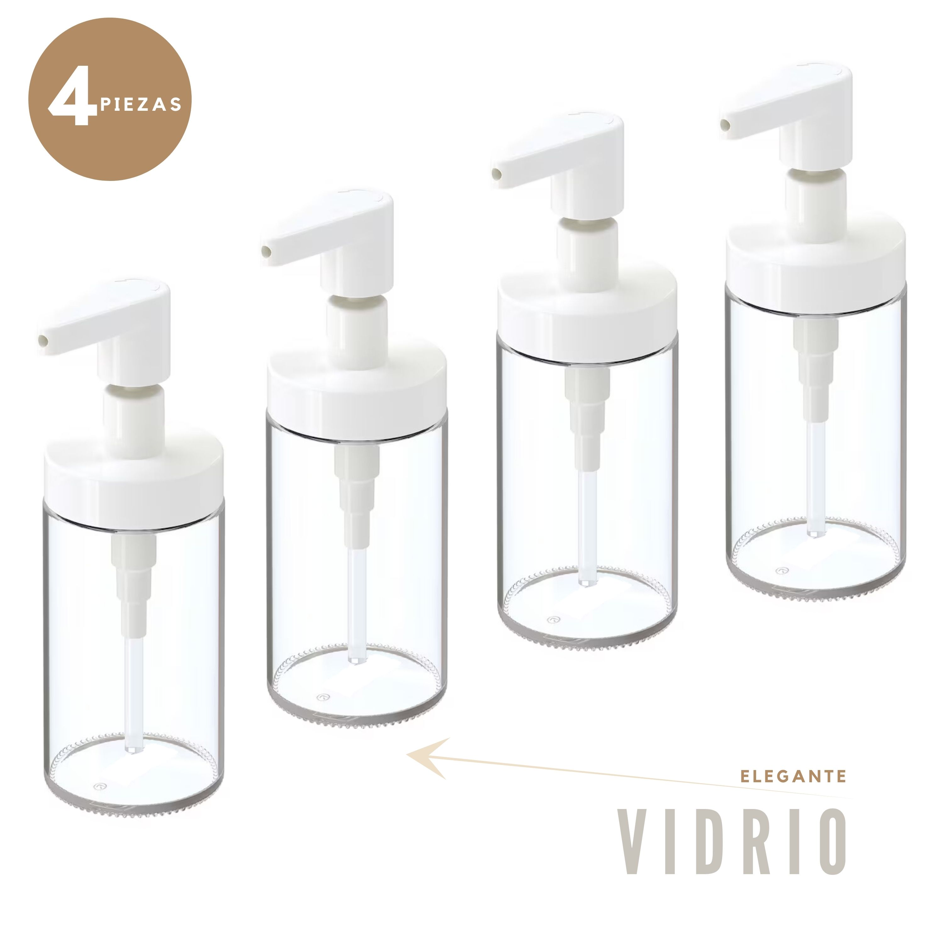 Foto 6 pulgar | Dispensador de Jabón Luxvi de Vidrio Blanco 4 Piezas