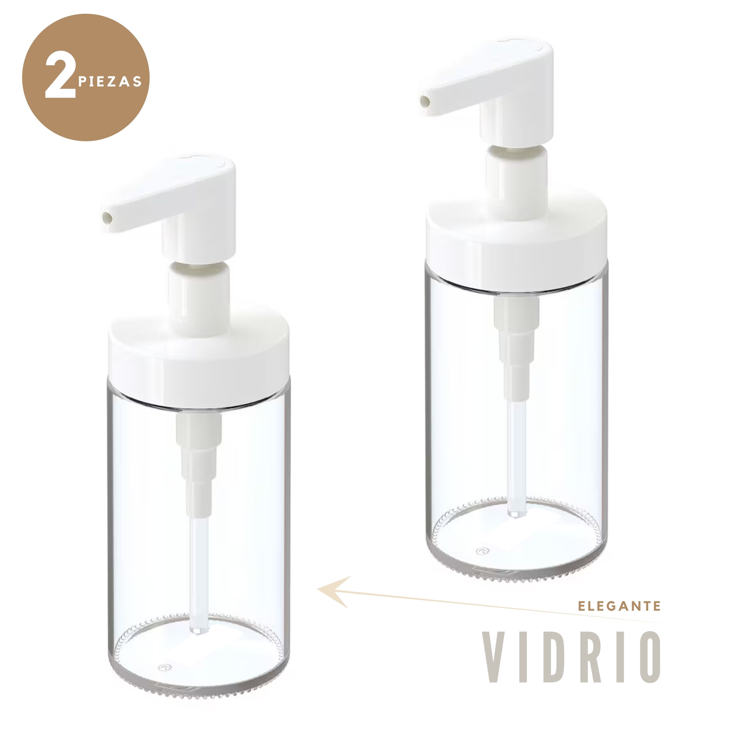 Foto 6 pulgar | Dispensador de Jabón Luxvi de Vidrio Blanco 2 Piezas