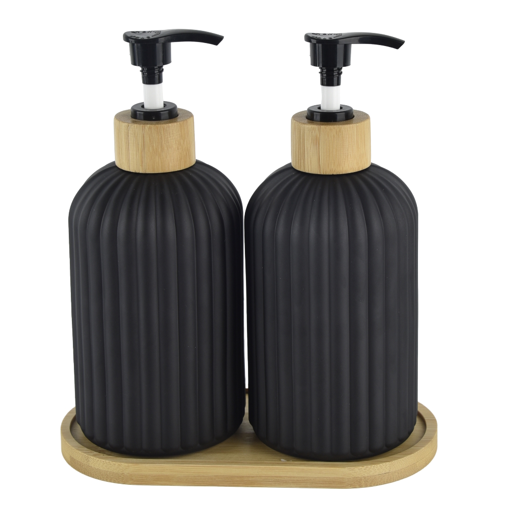 Set Dosificadores Zense Tanger  (3) Negro/bamboo