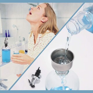 Foto 4 | Dispensador De Enjuague Bucal De Vidrio Aozita 500 Ml, Paquete De 2 Con Accesorios - Venta Internacional.