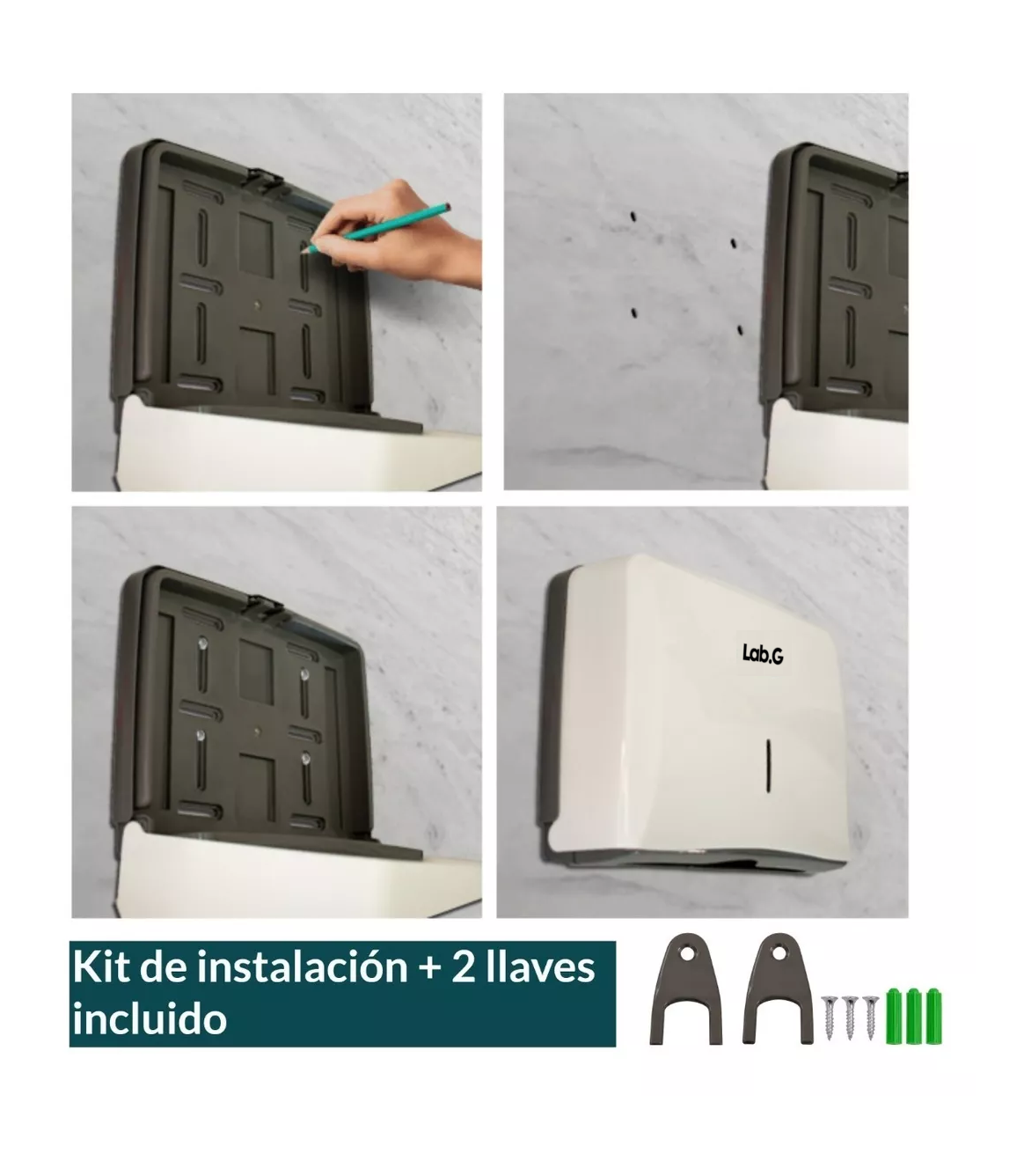 Foto 5 | Dispensador De Toalla Interdoblada / Sanitas Uso Rudo Blanco