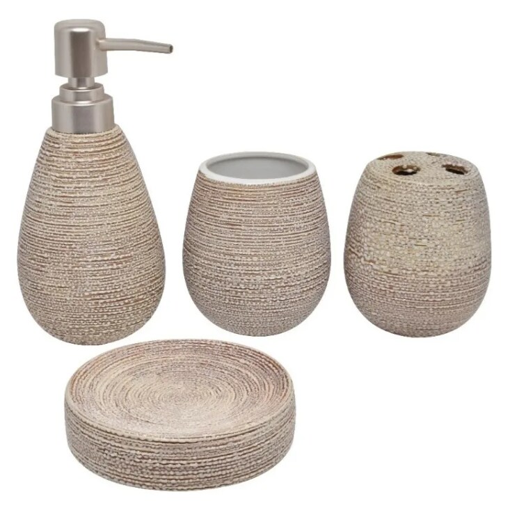Set De Baño 4 Piezas Xtellar Color Arena Marrón $911
