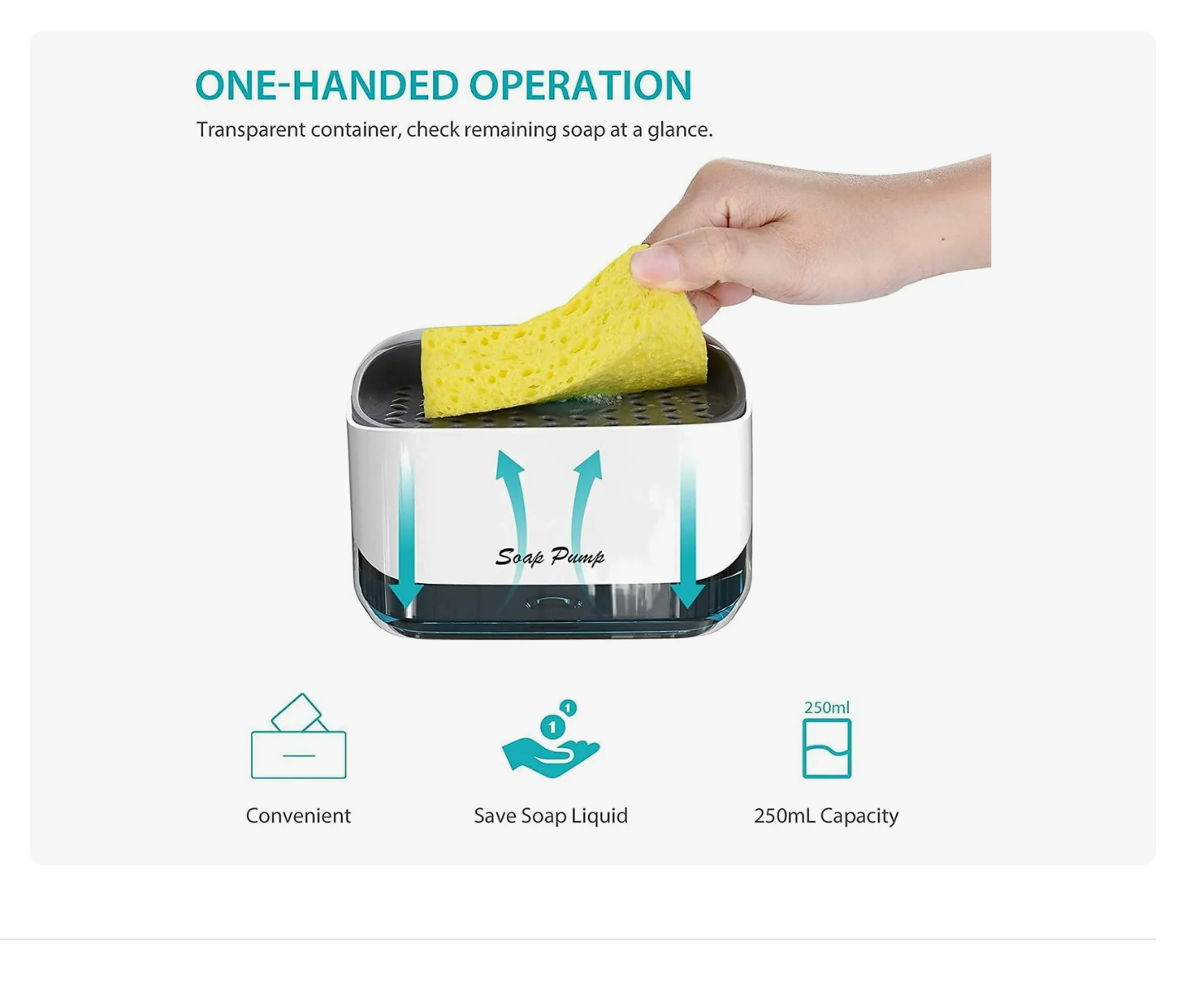 Foto 3 pulgar | Dispensador De Jabón Para Cocina Soporte De Esponja Jabonera Xtellar