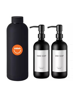 Foto 1 | Dispensador De Jabon Color Negro 2 Pzas + Termo Güish Gratis