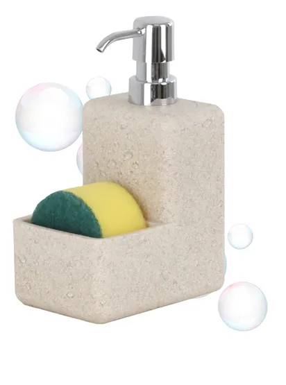 Dispensador Xtellar De Jabon Liquido Con Esponja Para Baño Y Cocina