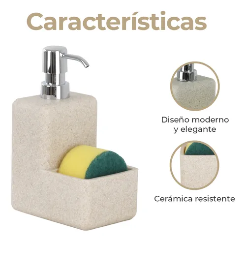 Foto 5 pulgar | Dispensador Xtellar De Jabon Liquido Con Esponja Para Baño Y Cocina