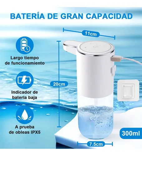 Foto 3 pulgar | Dispensador Xtellar De Jabón Automático Líquida Recargable  Color Blanco