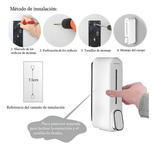 Foto 6 pulgar | Dispensador Xtellar Despachador De Jabon Liquido 350ml Color Blanco