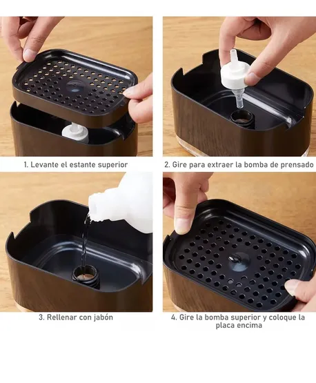 Foto 5 pulgar | Dispensador Xtellar De Jabón Para Cocina Con Jabonera 2 En 1+esponja