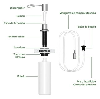 Foto 4 | Dispensador Xtellar De Jabón Para Fregadero De Cocina Crea 500ml