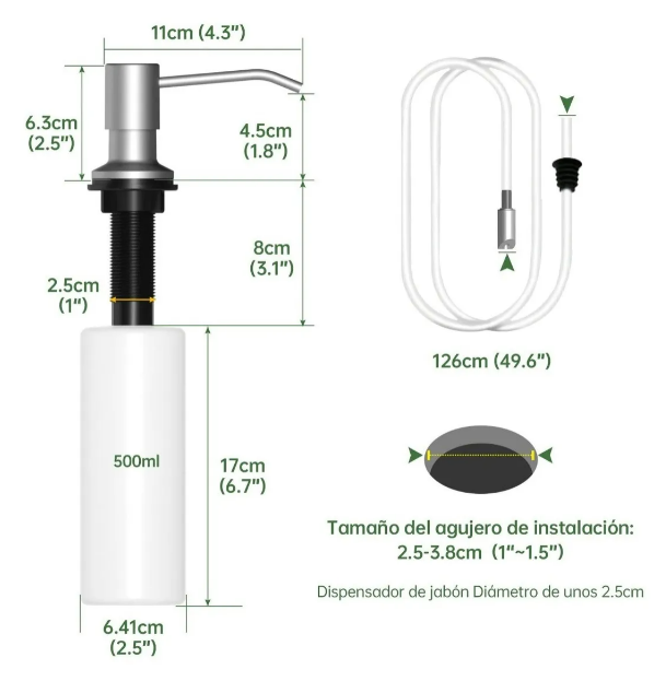 Foto 6 pulgar | Dispensador Xtellar De Jabón Para Fregadero De Cocina Crea 500ml