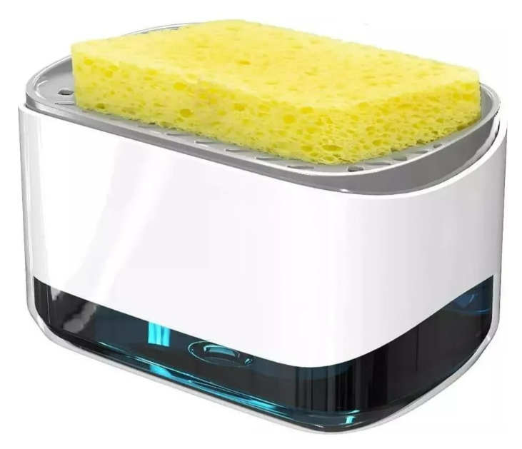Dispensador Xtellar De Jabón Hogar Con Jabonera 2 En 1 Color Blanco