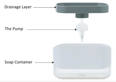 Foto 3 | Dispensador Xtellar De Jabón Hogar Con Jabonera 2 En 1 Color Blanco