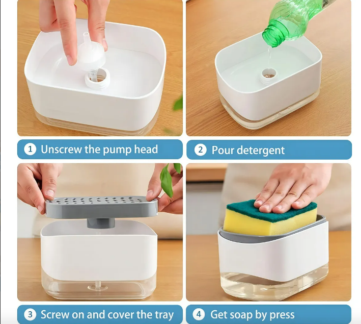 Foto 4 | Dispensador Xtellar De Jabón Hogar Con Jabonera 2 En 1 Color Blanco