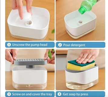 Foto 4 | Dispensador Xtellar De Jabón Hogar Con Jabonera 2 En 1 Color Blanco