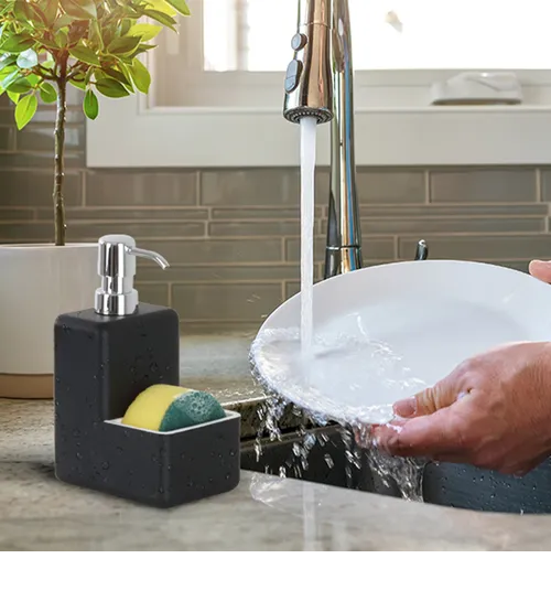 Foto 3 pulgar | Dispensador Xtellar De Jabon Liquido Con Esponja Para Baño Y Cocina
