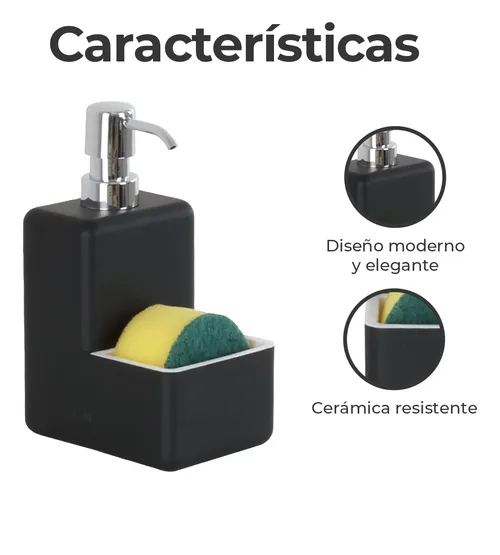 Foto 5 pulgar | Dispensador Xtellar De Jabon Liquido Con Esponja Para Baño Y Cocina