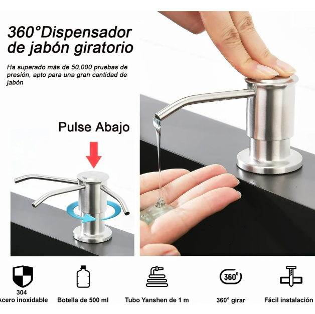 Foto 3 pulgar | Dispensador Xtellar De Jabón Para Fregadero Con Botella De 500ml