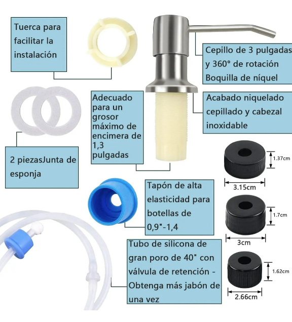 Foto 4 pulgar | Dispensador Xtellar De Jabón Para Fregadero Con Botella De 500ml