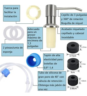 Foto 3 | Dispensador Xtellar De Jabón Para Fregadero Con Botella De 500ml