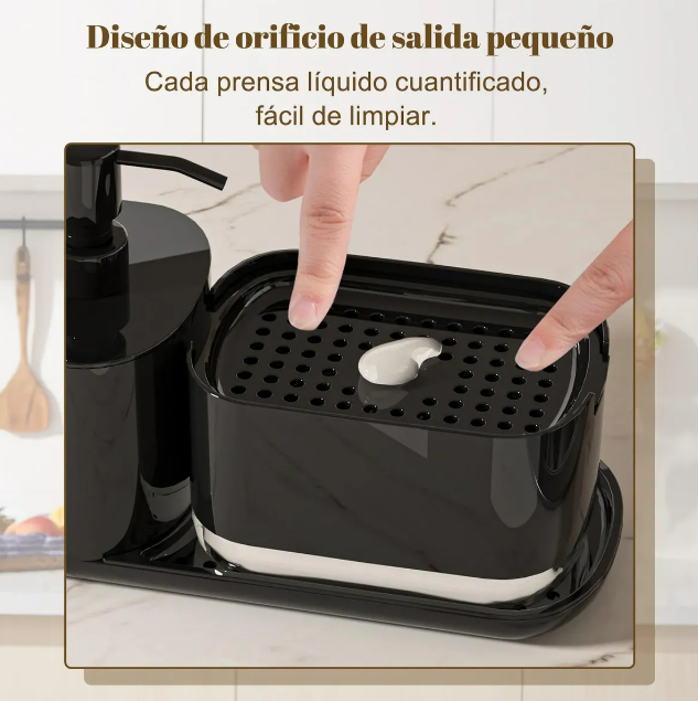 Foto 5 pulgar | Dispensador Xtellar De Jabón Con Toallero Y Portaesponjas Color Negro