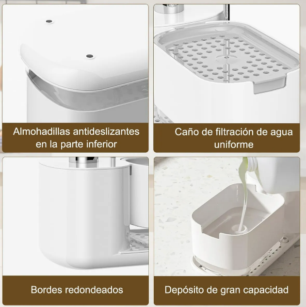 Foto 4 pulgar | Dispensador Xtellar De Jabón Con Toallero Y Portaesponjas Color Blanco