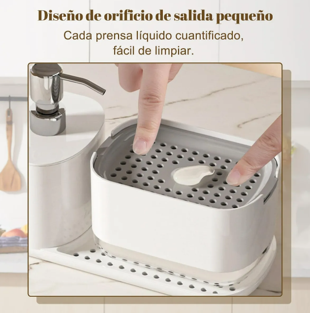 Foto 5 pulgar | Dispensador Xtellar De Jabón Con Toallero Y Portaesponjas Color Blanco