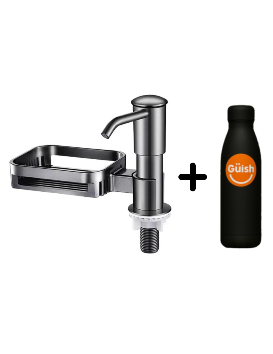 Dispensador De Jabon Liquido Con Porta Esponja + Gratis Termo Güish De Regalo
