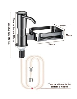 Foto 4 | Dispensador De Jabon Liquido Con Porta Esponja + Gratis Termo Güish De Regalo