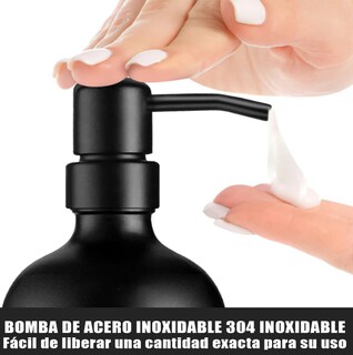 Foto 3 | Xtellar- Kit De Dispensadores De Jabón En Vidrio Elegante Para Cocina Y Baño, Negro Mate, 2 Unidades.