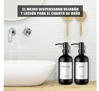 Foto 4 | Xtellar- Kit De Dispensadores De Jabón En Vidrio Elegante Para Cocina Y Baño, Negro Mate, 2 Unidades.