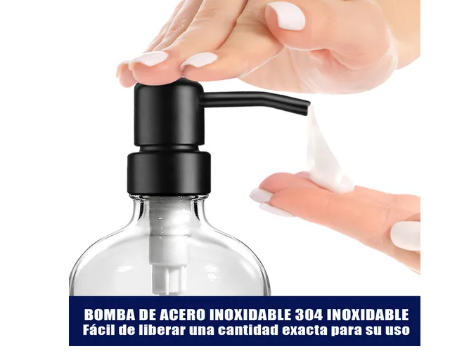 Foto 4 pulgar | Xtellar: Kit Dual Elegante De Dispensadores De Jabón En Vidrio Mate De Primera Calidad Para Baño Y Cocina