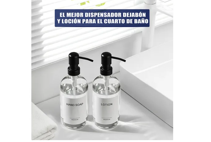 Foto 6 pulgar | Xtellar: Kit Dual Elegante De Dispensadores De Jabón En Vidrio Mate De Primera Calidad Para Baño Y Cocina