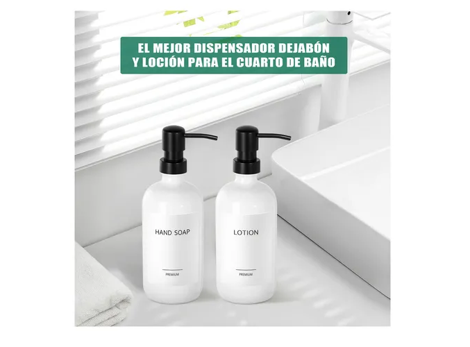 Foto 5 pulgar | Kit Dual Elegante De Dispensadores De Jabón En Vidrio Mate De Primera Calidad Para Baño Y Cocina